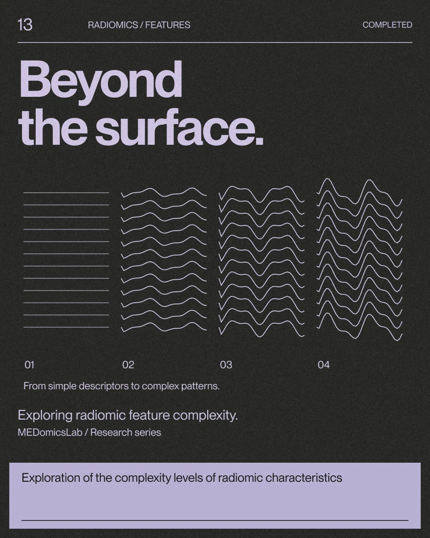 Exploration of the complexity levels of radiomic characteristics